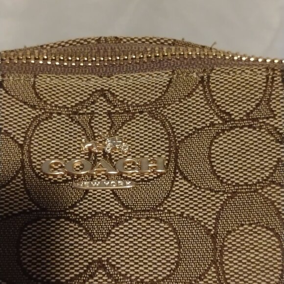 Coach Khaki Brown Kelsey Signature Jacquard Small Satchel Crossbody Bag No Strap - Picture 5 of 11